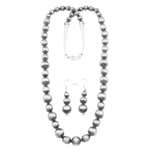 Navajo Pearl Bead Necklace and Earring Set