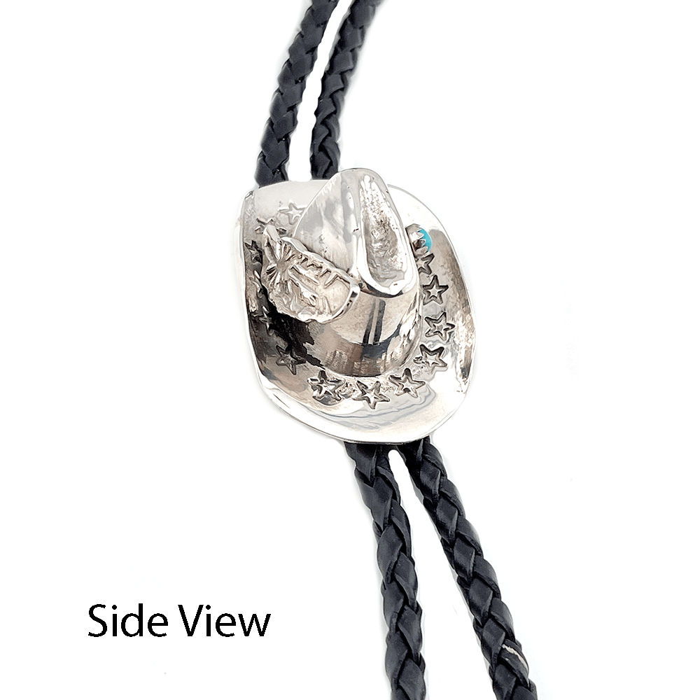 Sterling Cast Cowboy Hat Bolo Tie - Image 2