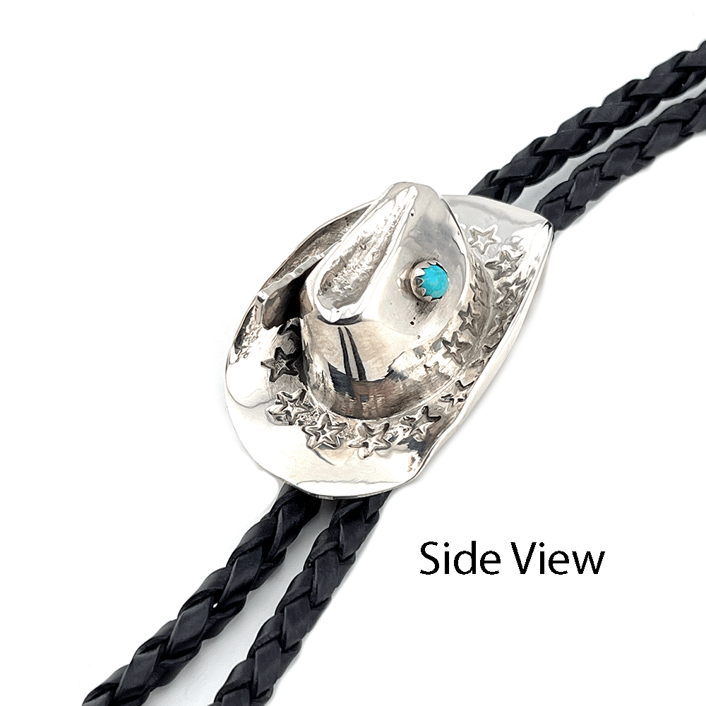 Sterling Cast Cowboy Hat Bolo Tie - Image 3