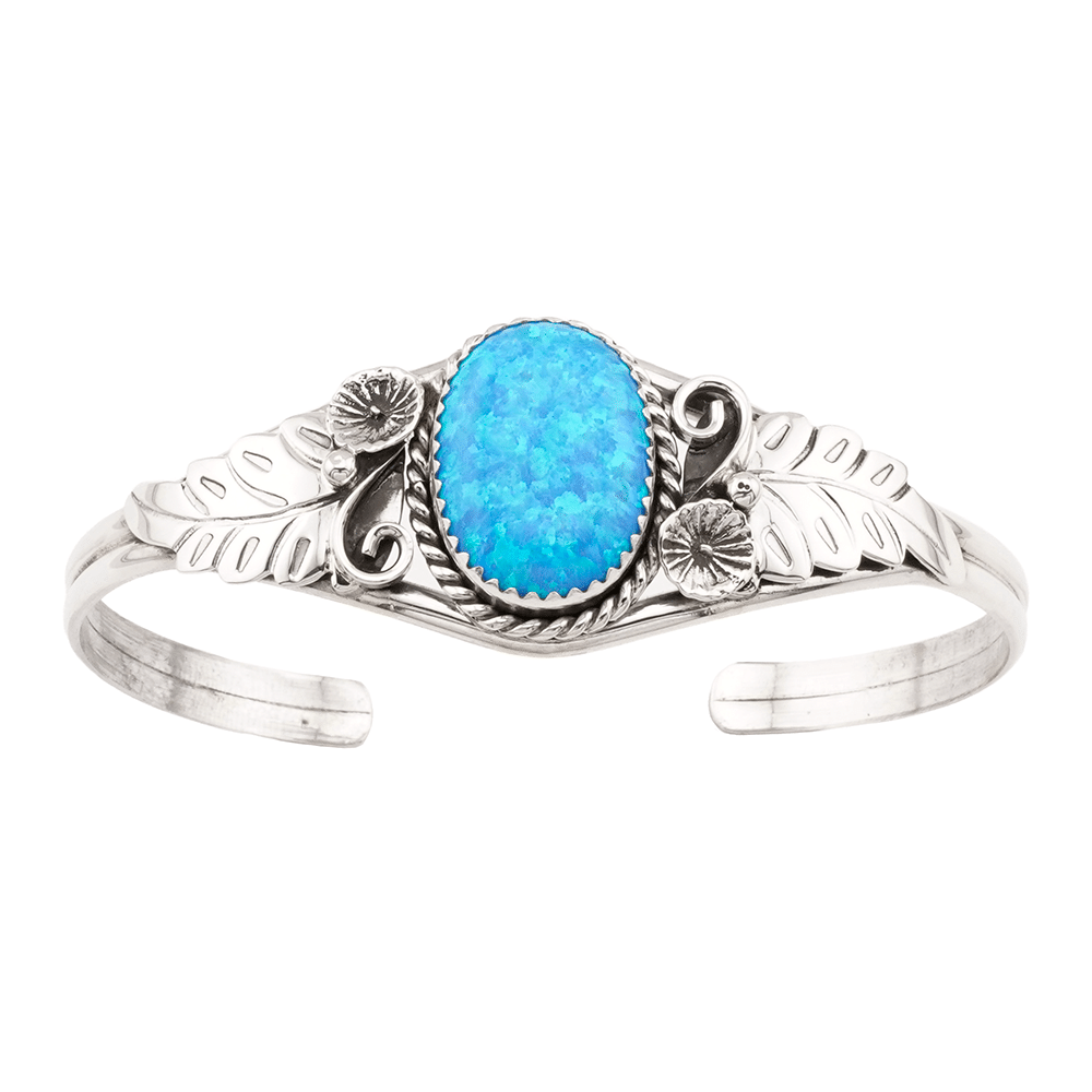Blue Opal Leaf Bracelet