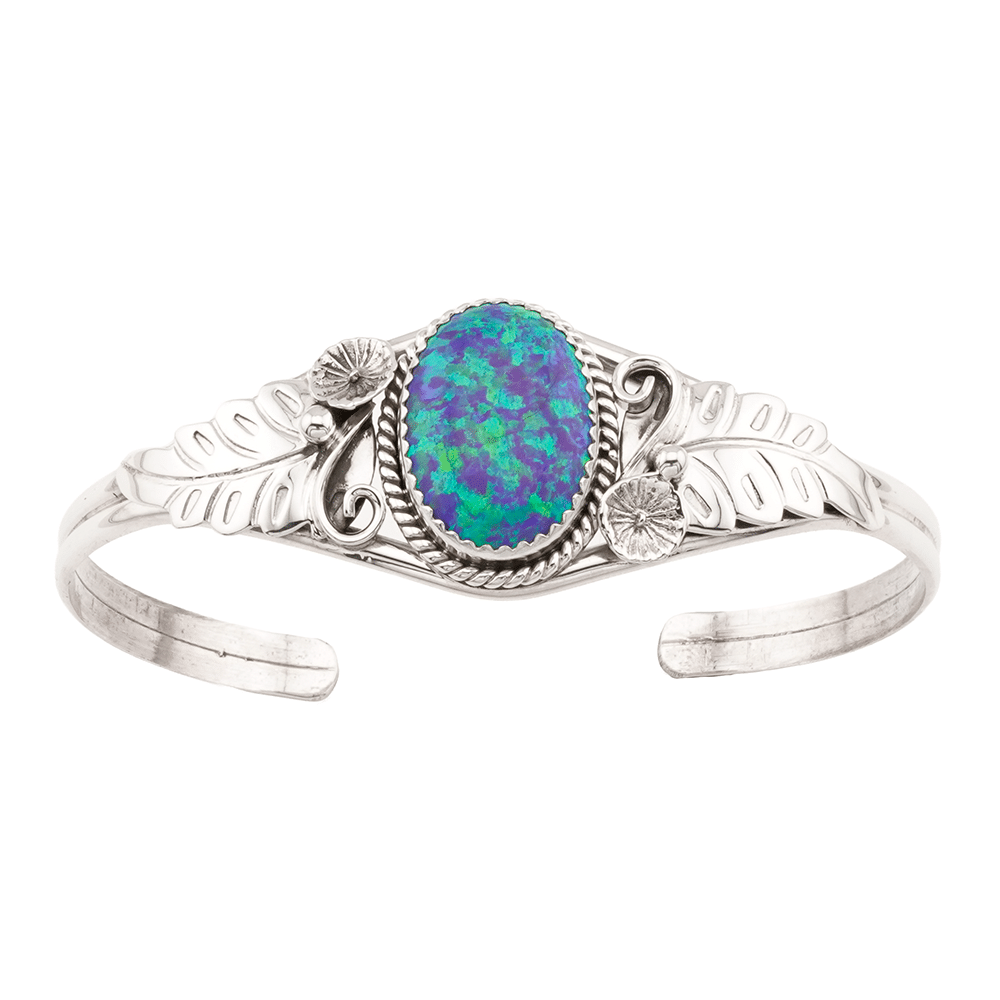 Blue Opal Leaf Bracelet - Image 3