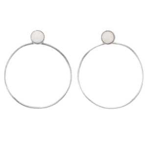 Opal Stone Post Dangle Earrings