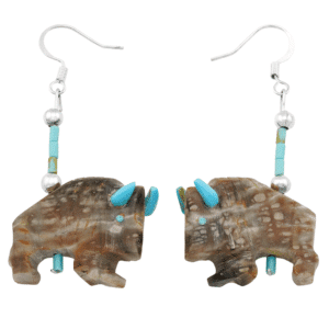 Carved Buffalo Earrings