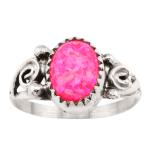 Dark Pink Opal Women's Ring