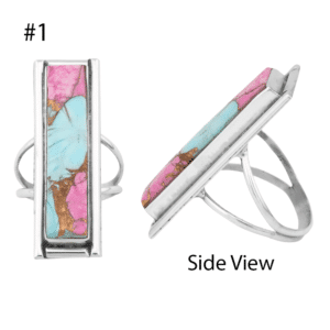 Cotton Candy Silver Inlay Rings