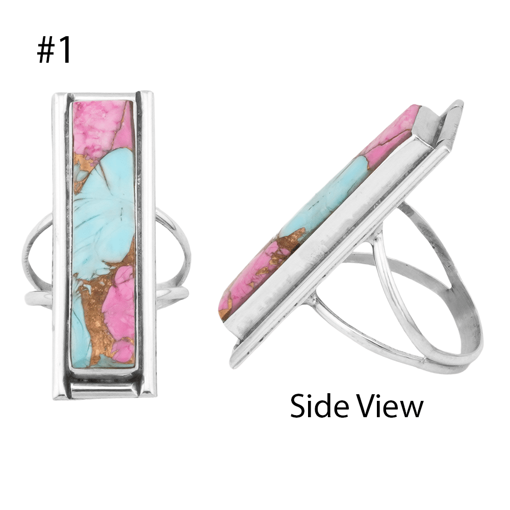 Cotton Candy Silver Inlay Rings