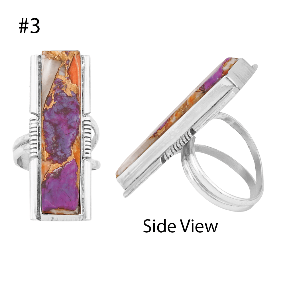 Cotton Candy Silver Inlay Rings - Image 3