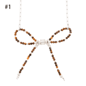 Tiger Eye Bow Necklace