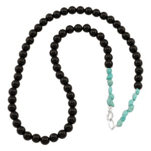 Black Onyx And Kingman Turquoise Necklace