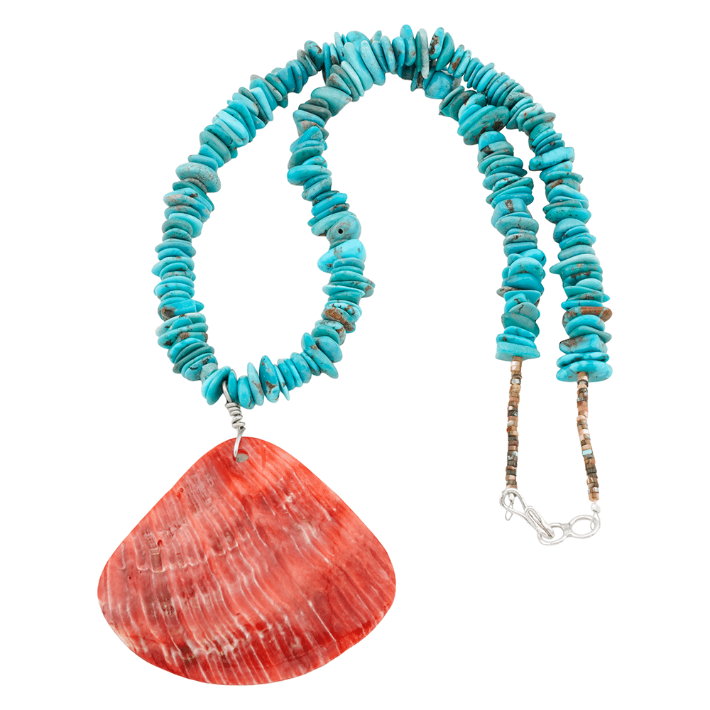 Turquoise and Spiny Oyster Necklace