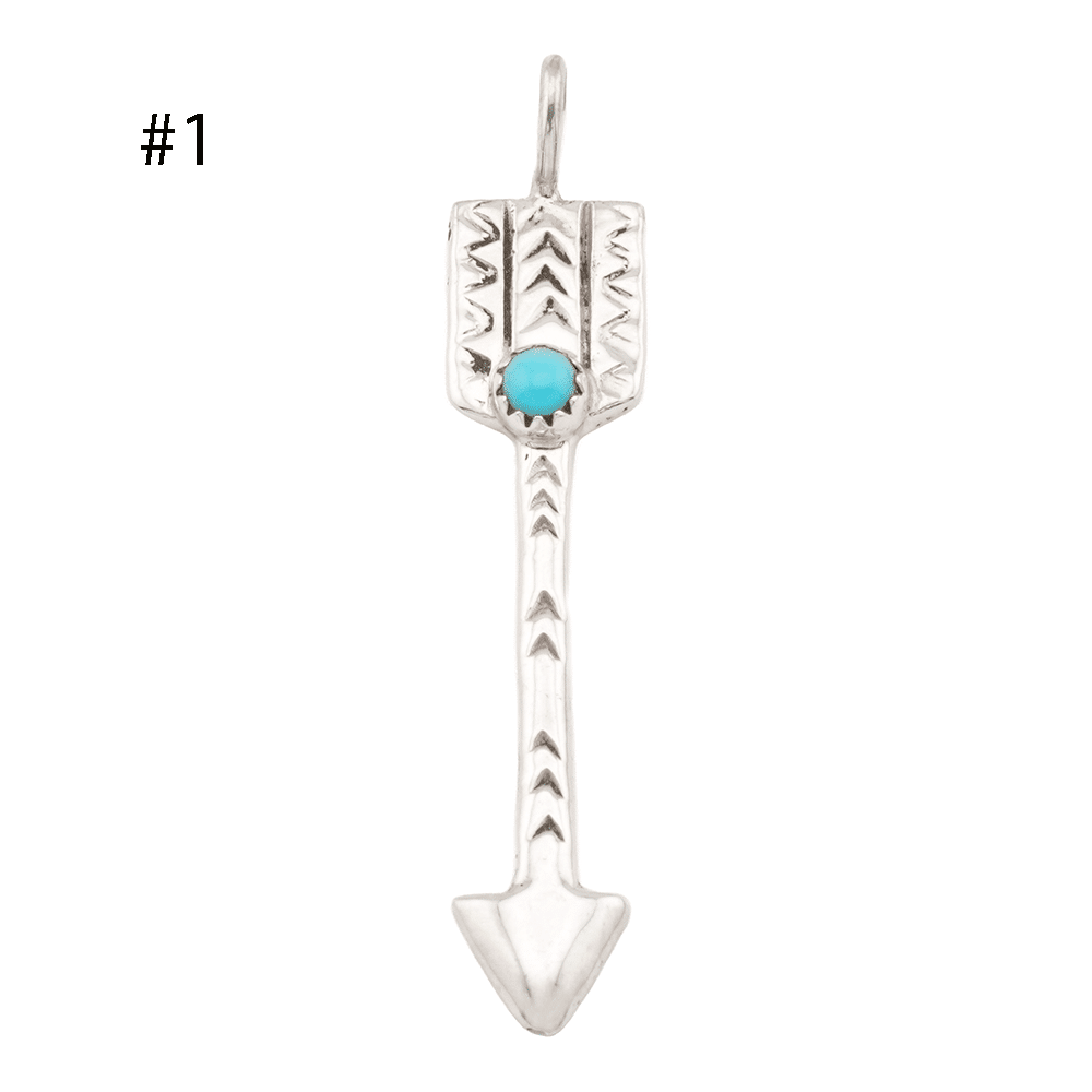 Cast Arrow Turquoise Pendant
