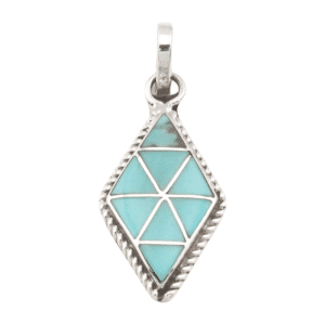 Diamond Shape Turquoise Inlay Pendant